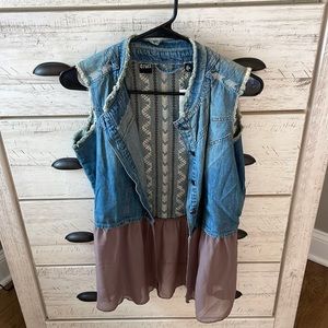 Cruel Half Jean Tank Jacket